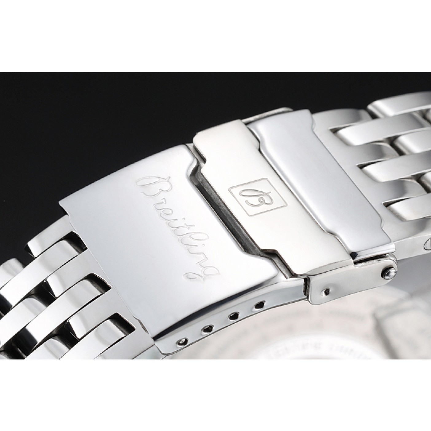 MiroTime Breitling Navitimer Black Dial White Subdials Stainless Steel Case And Bracelet