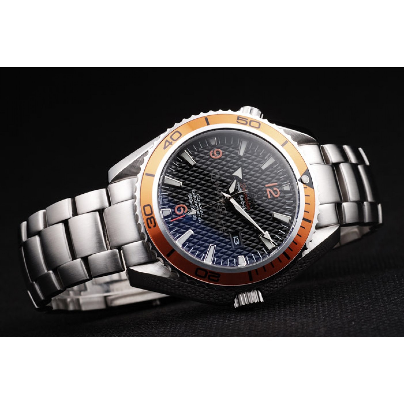 MiroTime Omega Seamaster Planet Ocean Co-axial Orange Case Black Dial 98102